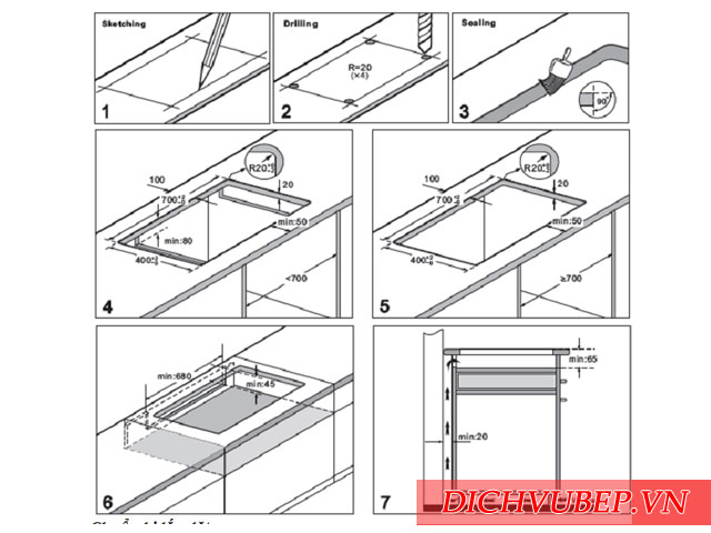 Hướng dẫn bạn cách lắp đặt bếp từ Bosch 