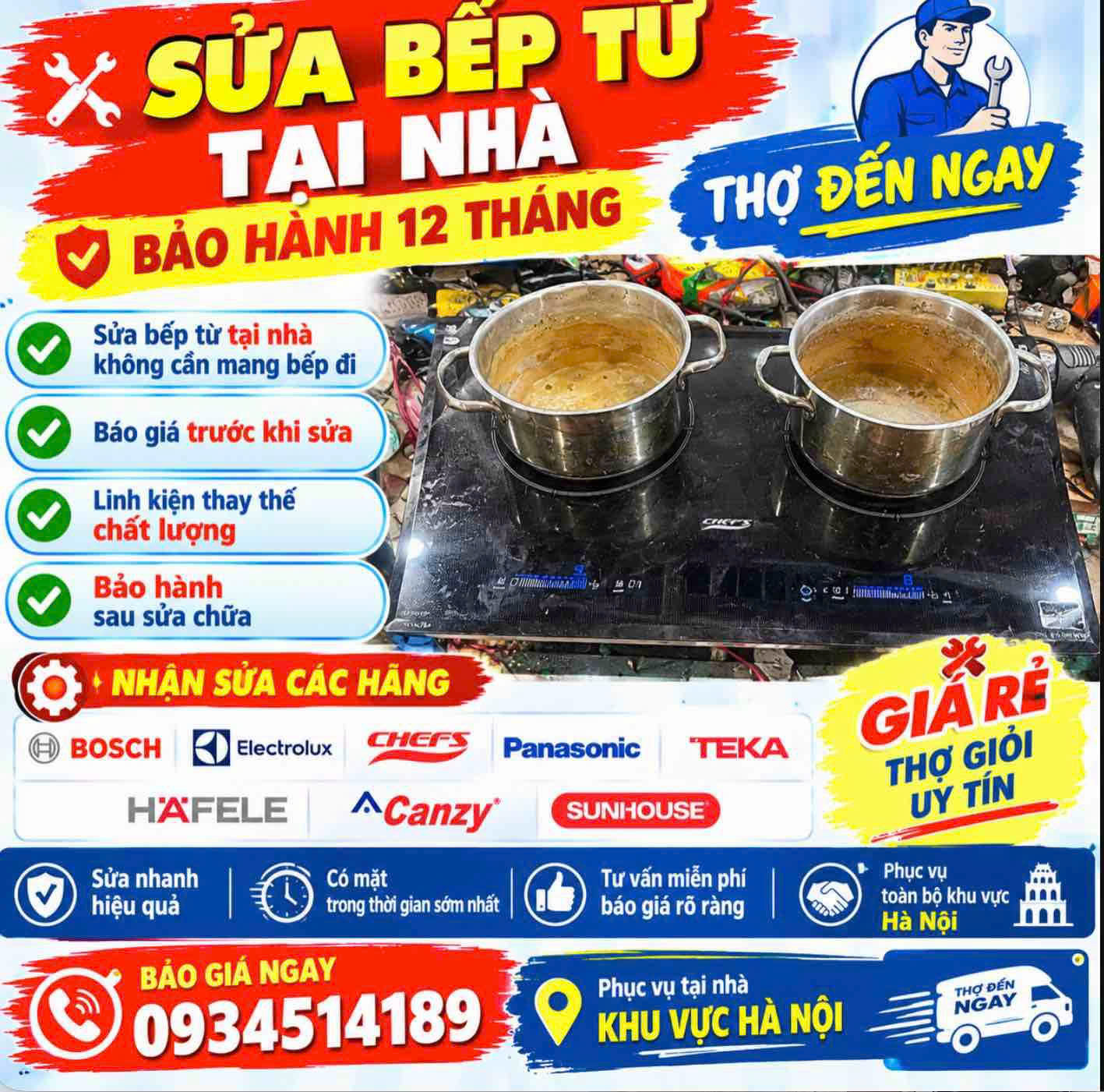 Sửa bếp từ tại Tân Triều – Thợ sửa bếp từ tại nhà