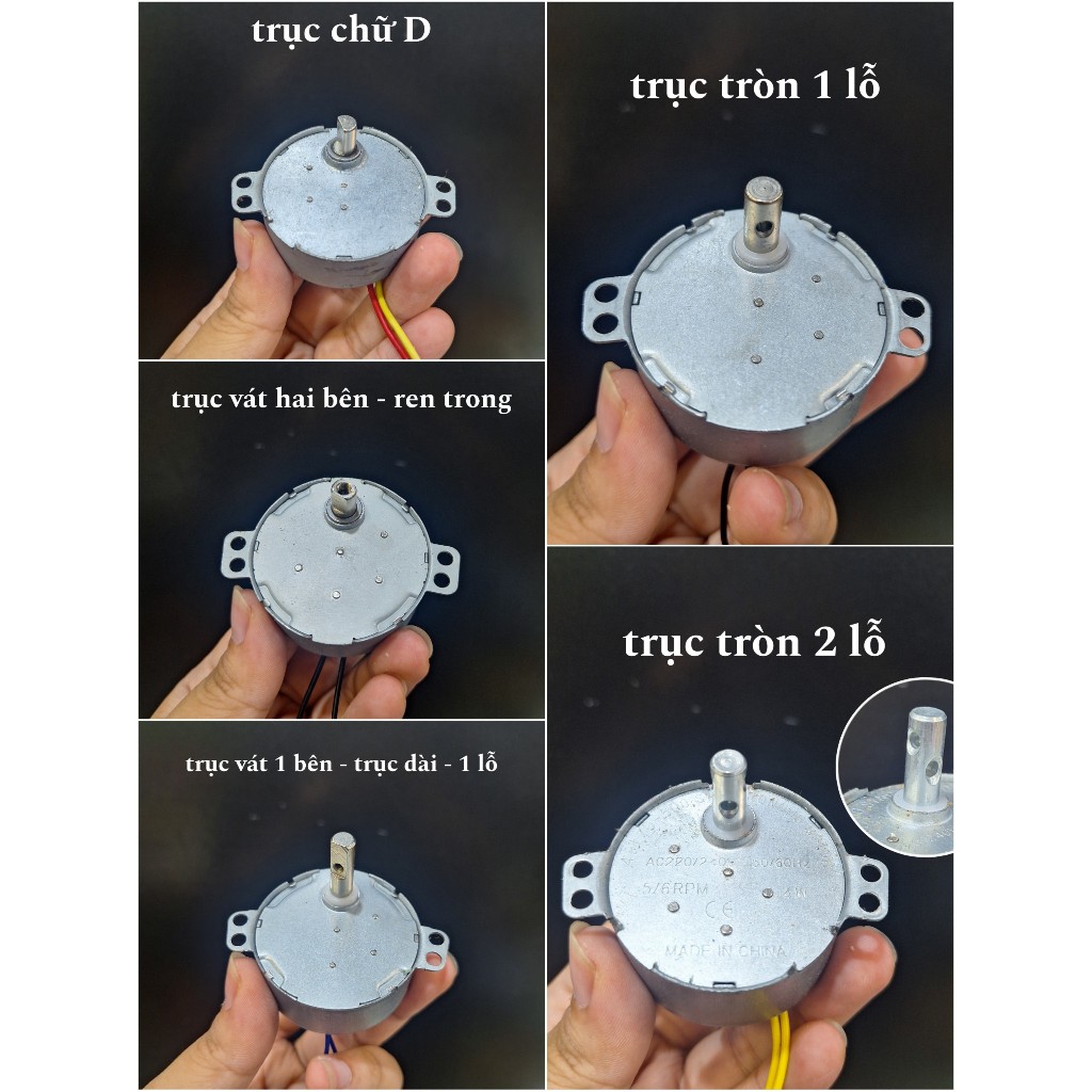 Tút năng điện quạt - 220v - trục D - 4w