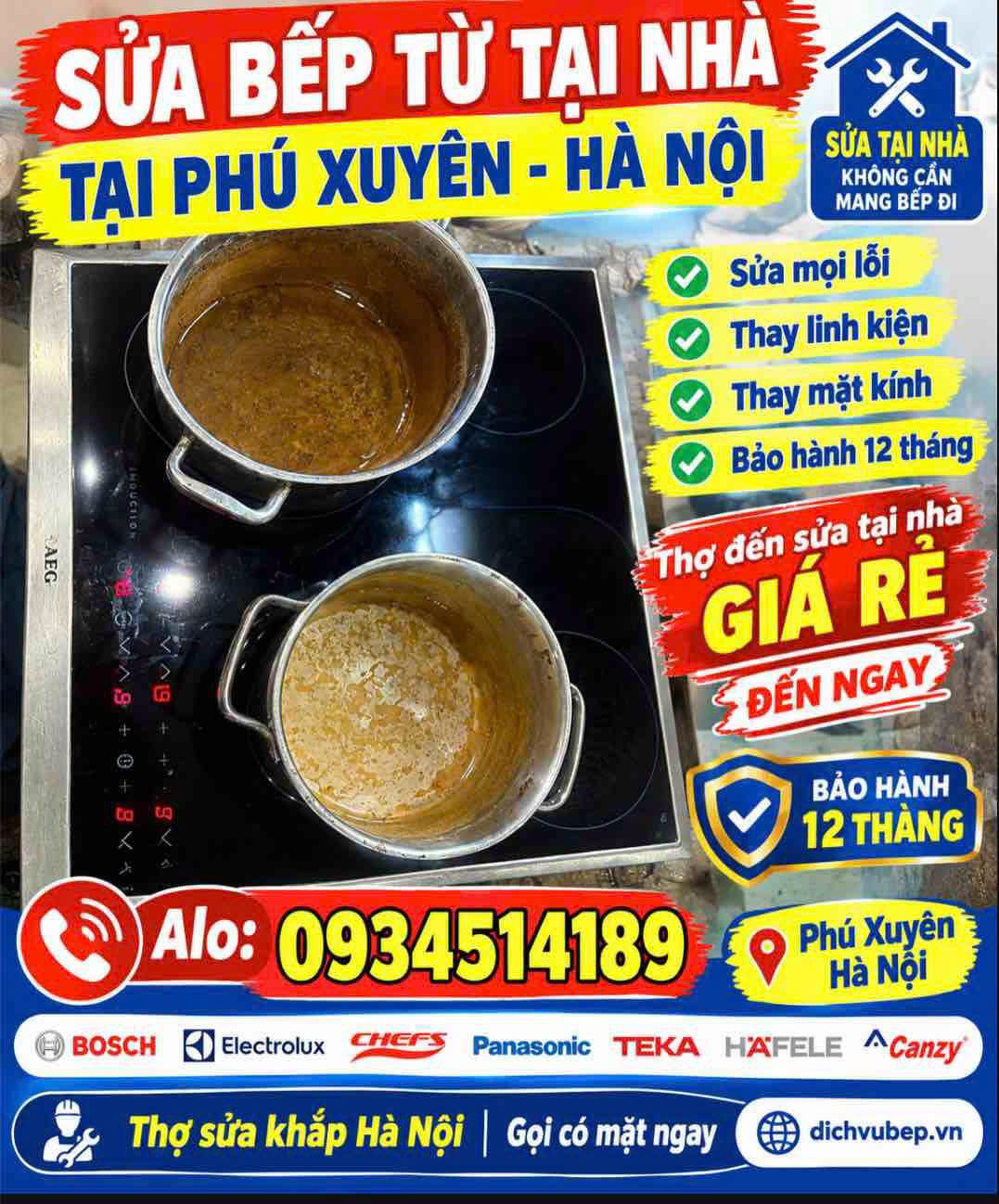 Sửa Bếp Từ Ở Phú Xuyên Hà Nội Tại Nhà – Bảo Hành 12 Tháng