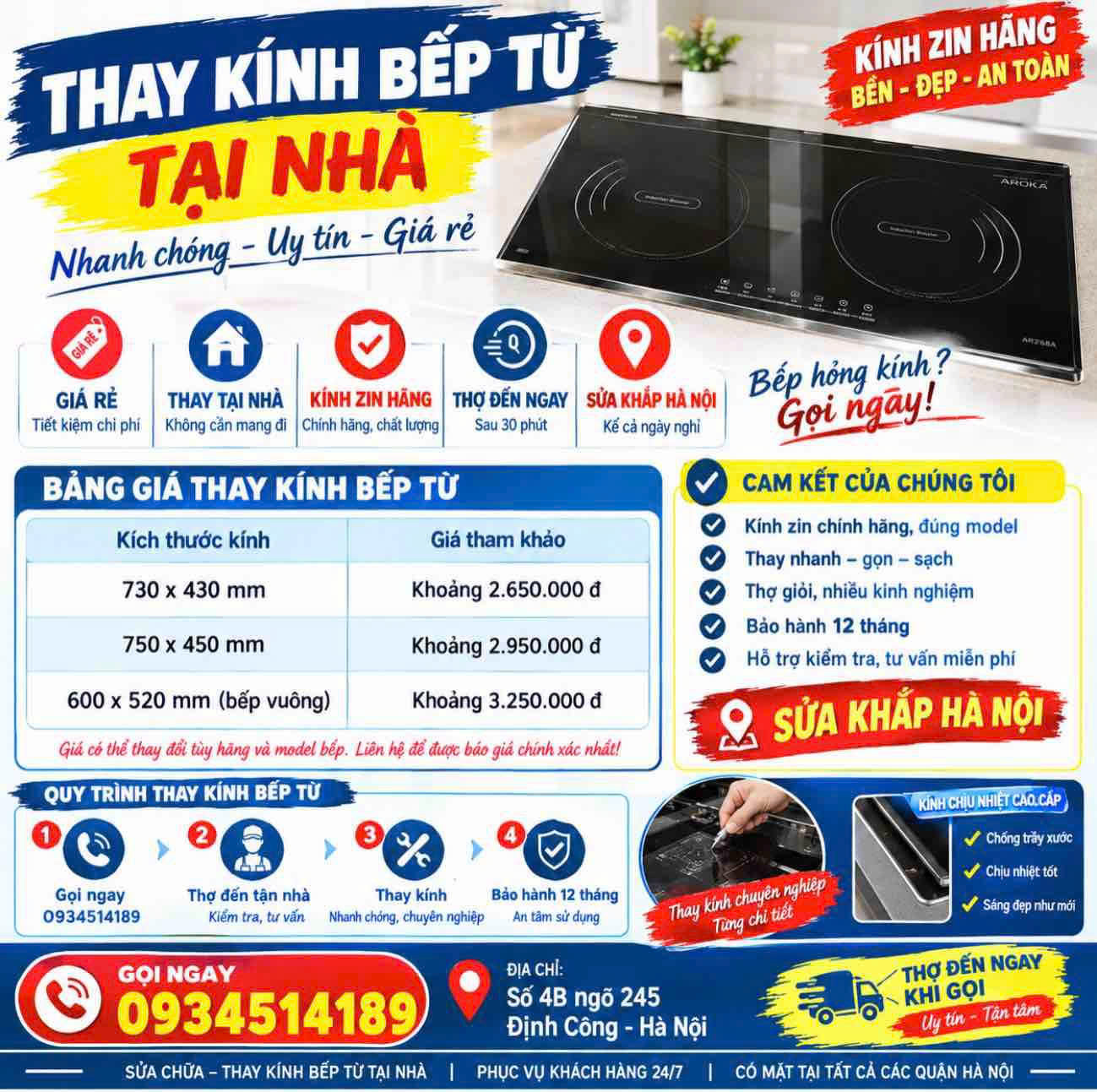 Thay Kính Bếp Từ Tại Ngọc Hồi - Thay Mặt Kính Bếp Từ Tại Nhà