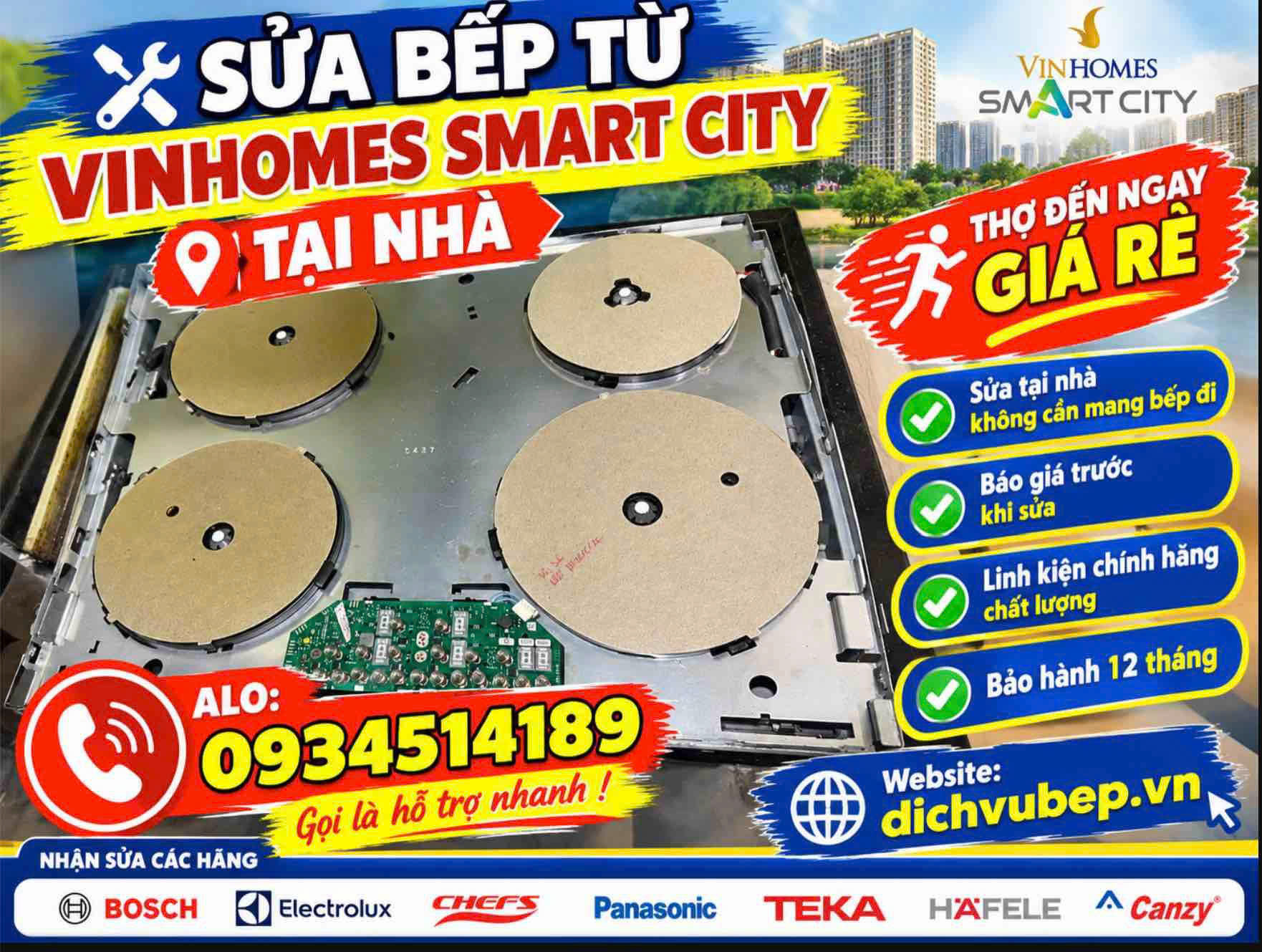 Sửa Bếp Từ Vinhomes Smart City Tại Nhà – Thợ Sửa Hà Nội