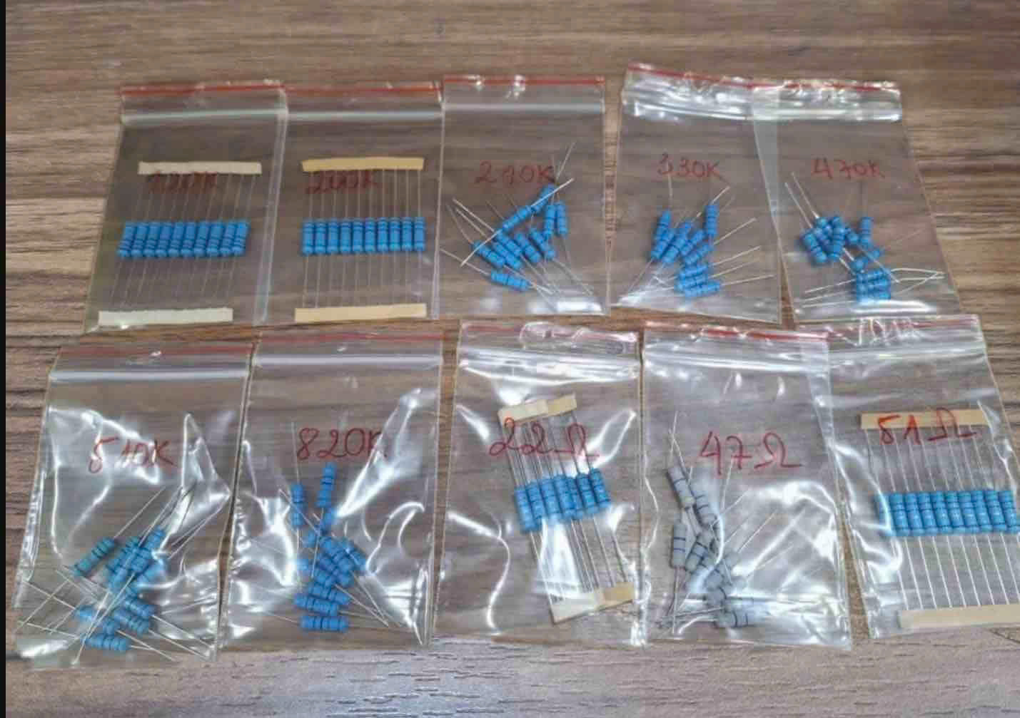 Điện trở sửa bếp từ: combo điện trở 2w - 100k, 120k, 200k, 220k, 330k, 470k, 510k, 820k